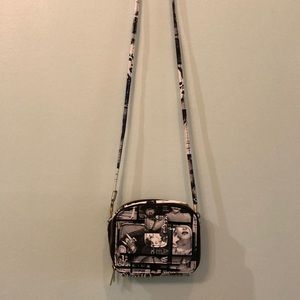 Newspaper print small Crossbody bag